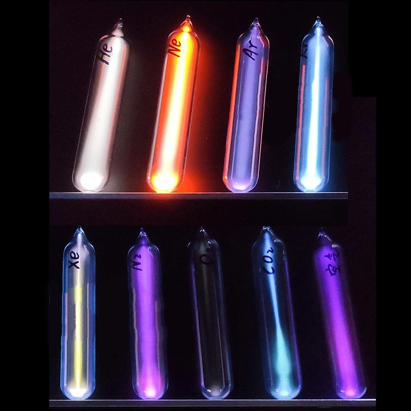 Joytech 9PC Noble Gases Tube Glass Sealed Rare Gases Neon Light Tesla Coil Demonstration Prop Scientific Exhibition SS25 - Image 1